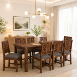 Korvyn Rustic Solid Sheesham Wood Dining Set for 8 People