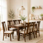 Mellvora Modern Farmhouse Style 8 Seater Dining Table Set