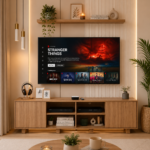 Ridgewood Acacia Wood TV Unit in Water Resistant Antique Walnut Finish