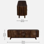 Elmswood Mango Wood TV Console in Stain Resistant Dark Mahogany Finish - Image 10