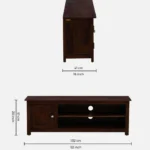 Ashford Sheesham Wood Media Console in Scratch Resistant Honey Oak Finish - Image 7