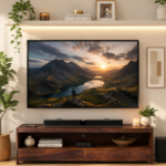 Ashford Sheesham Wood Media Console in Scratch Resistant Honey Oak Finish