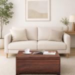 Acacia Live Edge Slab Coffee Table with Iron Hairpin Legs