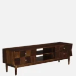 Elmswood Mango Wood TV Console in Stain Resistant Dark Mahogany Finish - Image 5
