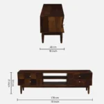 Elmswood Mango Wood TV Console in Stain Resistant Dark Mahogany Finish - Image 10