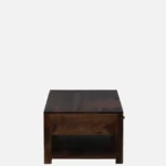 Mango Wood Rustic Farmhouse Coffee Table in Dark Walnut - Image 4