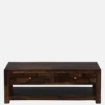 Mango Wood Rustic Farmhouse Coffee Table in Dark Walnut - Image 6