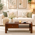 Sheesham Wood Low Height Coffee Table in Natural Brown