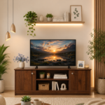 Grovemill Engineered Wood TV Console in Heat Resistant Warm Chestnut Finish