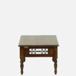 Reclaimed Driftwood Coffee Table with Glass Top in Antique Oak - Image 7