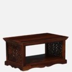 Solid Teak Wood Scandinavian Coffee Table in Light Oak - Image 7