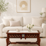 Cedar Wood Cabin Style Coffee Table in Chestnut Finish