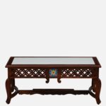 Cedar Wood Cabin Style Coffee Table in Chestnut Finish - Image 4