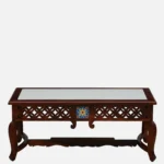 Cedar Wood Cabin Style Coffee Table in Chestnut Finish - Image 5