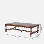 Jackfruit Wood Traditional Coffee Table in Dark Mahogany - Image 5