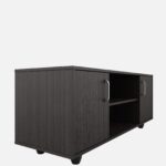 Ferndale Solid Teak Wood TV Console in Fade Resistant Rustic Brown Finish - Image 3