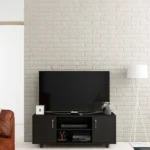 Ferndale Solid Teak Wood TV Console in Fade Resistant Rustic Brown Finish - Image 6