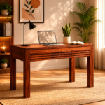 Honey Writing Table In Honey Finish
