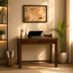 Near Sheesham Wood Writing Table In Provincial Teak Finish