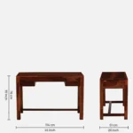 clone Sheesham Wood Writing Table in Scratch Resistant Honey Oak Finish - Image 3