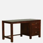 Villa Sheesham Wood Writing Table in Scratch Resistant Honey Oak Finish - Image 5