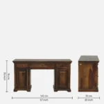 Stand Sheesham Wood Writing Table in Scratch Resistant Provincial Teak Finish - Image 3