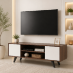 Vanya Solid Sheesham Wood TV Console In Natural Oak Finish