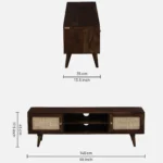 Vabir Large Solid Wood TV Cabinet In Classic Rustic Grain Finish - Image 6