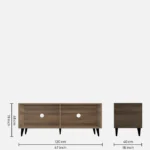 Terraa Handmade Acacia Wood Entertainment Console In Natural Stone Finish - Image 2