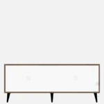 Terraa Handmade Acacia Wood Entertainment Console In Natural Stone Finish - Image 5