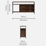 Savaan Wide Solid Mango Wood TV Unit In Honey Amber Wood Tone - Image 3