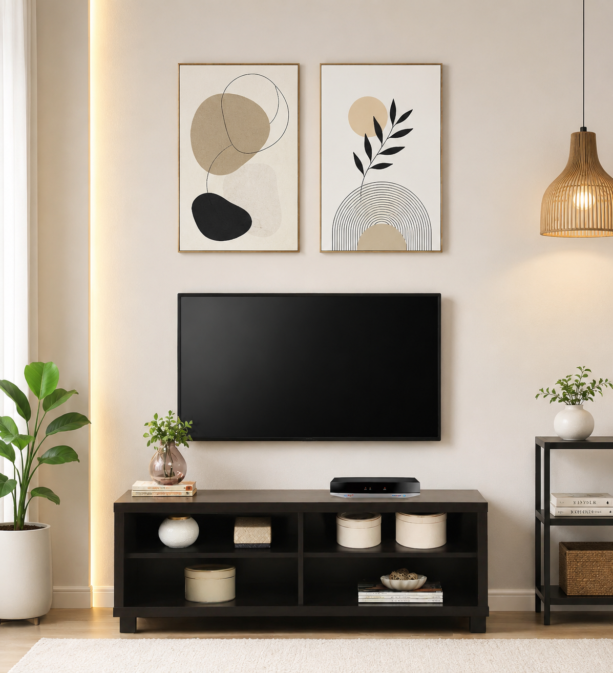 Ekam-Minimalist-Solid-Wood-TV-Console-In-Clean-Natural-Finish-classic-wood-1.png Ekam Minimalist Solid Wood TV Console In Clean Natural Finish - Image 1
