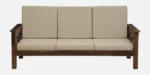 Tezal Sheesham Wood 3 Seater Sofa In Beige Colour - Image 4