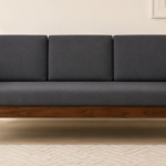 Halk Sheesham Wood 3 Seater Sofa In Grey Colour