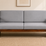 Verona Contemporary 3 Seater Sofa in Natural Wood Finish