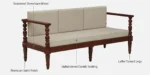 Clone Sheesham Wood 3 Seater Sofa In Beige Colour - Image 4