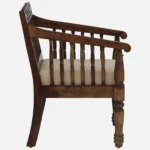 Oslo Premium Sheesham Wood Single Seater Sofa Chair in Honey Oak Finish - Image 4