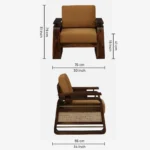 Monk Solid Sheesham Wood Luxury Single Seater Sofa in Walnut Finish - Image 7