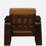 Monk Solid Sheesham Wood Luxury Single Seater Sofa in Walnut Finish - Image 9