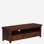 Driftara Solid Wood TV Unit with Open Shelves in Warm Walnut Finish - Image 6