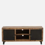 Oakven Engineered Wood TV Cabinet with Drawer Storage in Natural Teak - Image 7