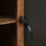 Oakven Engineered Wood TV Cabinet with Drawer Storage in Natural Teak - Image 9