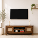 Timbelo Sheesham Wood Entertainment Unit with Rustic Brown Finish