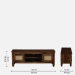 Timbelo Sheesham Wood Entertainment Unit with Rustic Brown Finish - Image 3
