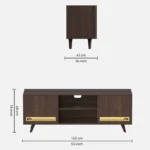 Grainford Solid Wood TV Stand with Cane Door Panels in Honey Oak - Image 3