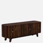 Planko Engineered Wood TV Cabinet with High Gloss Finish in Wenge - Image 2