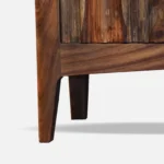 Nestara Solid Wood TV Cabinet with Glass Shutter Doors in Warm Chestnut - Image 6