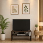 Roovan Solid Sheesham Wood TV Stand with Carved Legs in Antique Finish