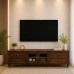 Homera Particle Board TV Cabinet with Soft Close Hinges in Sandy Beige