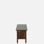 Reganzo Sheesham Wood TV Cabinet with Geometric Carved Doors in Ebony Finish - Image 6